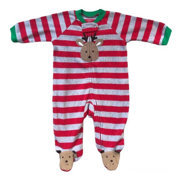 Carter's Just One You Christmas Reindeer Striped Sleeper Baby Infant 3 months - Picture 1 of 3